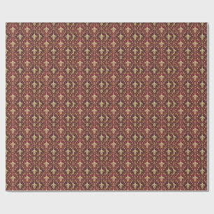 Goldene Fleur-de-lis roter Samt königliches Design Geschenkpapier