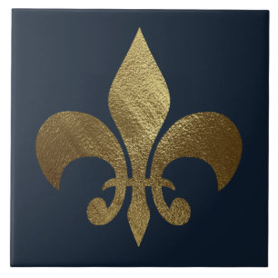 Goldene Fleur de Lis Royal  Fliese