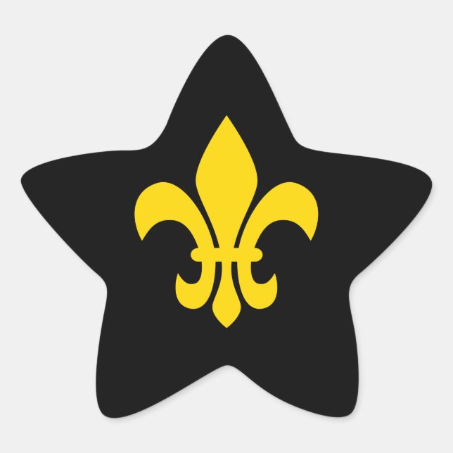 Goldene Fleur de Lis Stern-Aufkleber (Vorderseite)