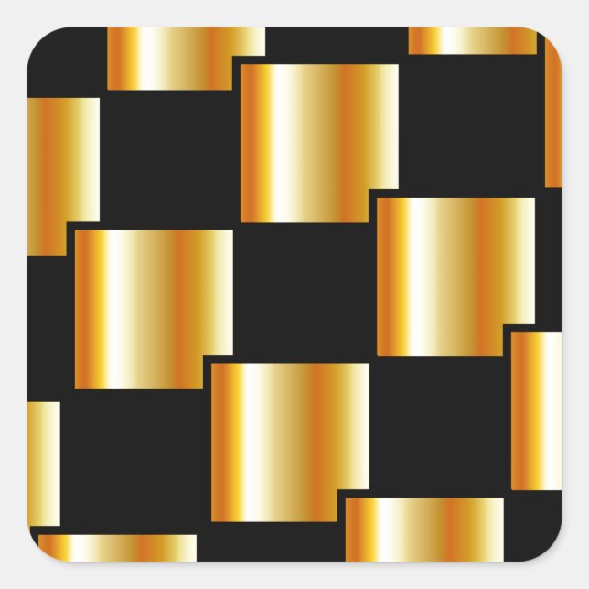 Goldene Fliesen Quadratischer Aufkleber (Vorderseite)