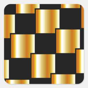 Goldene Fliesen Quadratischer Aufkleber