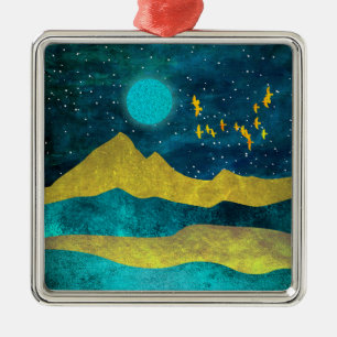 Goldene Flock Ornament Aus Metall