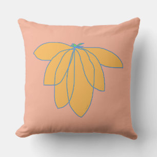 Goldene Flora auf Pfirsich Kissen
