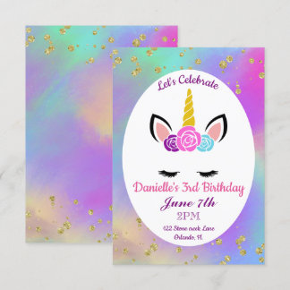 Goldene Flora zum Geburtstag Einladung