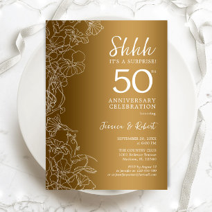Goldene Floral Surprise 50. Jubiläum Einladung