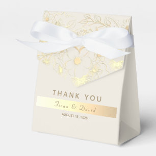 Goldene Florale Hochzeitsgunst Dankeschön-Box Geschenkschachtel