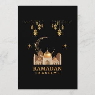Goldene Florale Ramadan Kareem Feier Einladung