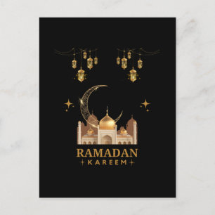 Goldene Florale Ramadan Kareem-Feier Postkarte