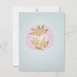 Goldene Florale Rosa Antwortkarte (RSVP) RSVP Karte