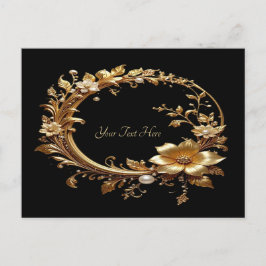 Goldene florale verzierte Rahmen-Postkarte Postkarte