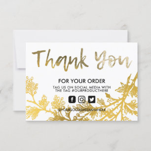 Goldene florale Vintage-Dankeschön-Medieneinlage
