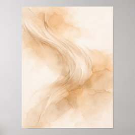 Goldene Flow-Abstrakte Wandkunstposter – Elegantes Poster