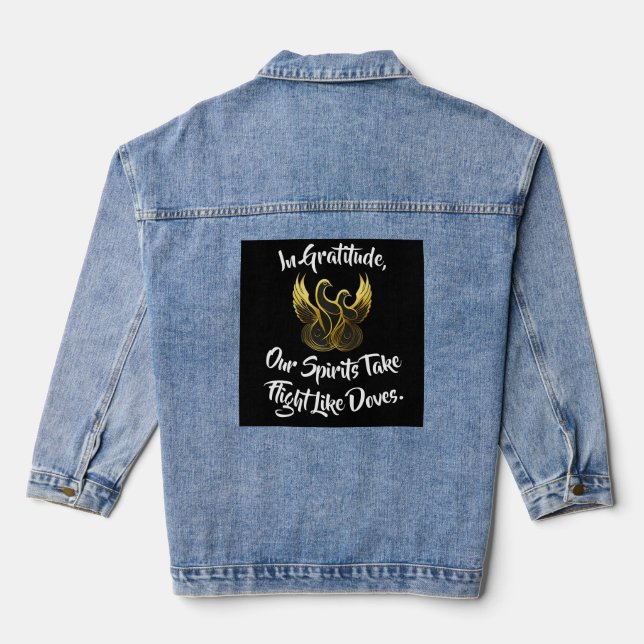 "Goldene Flüge der Dankbarkeit" Jeansjacke (Rückseite)