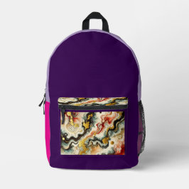 Goldene Flüsse Bedruckter Rucksack