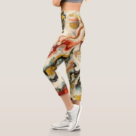 Goldene Flüsse Capri Leggings