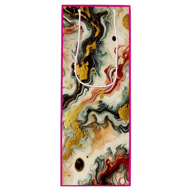 Goldene Flüsse  Geschenktüte Für Weinflaschen (Vorderseite)