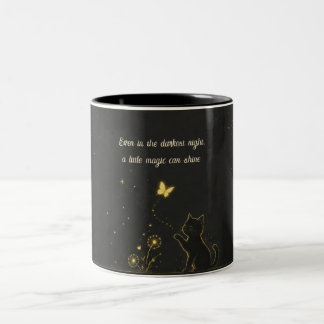 Goldene Flüstern des Staunens Zweifarbige Tasse