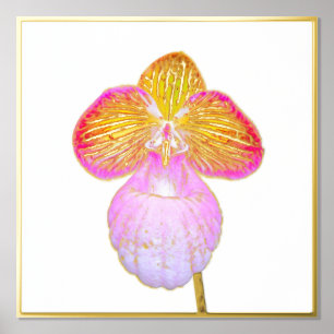 Goldene Foil Akzent der Rotmond-Orchideen-Printwer Foliendrucke