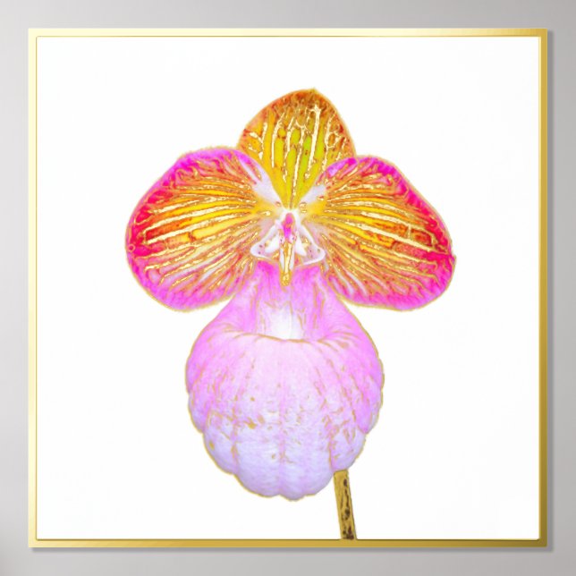 Goldene Foil Akzent der Rotmond-Orchideen-Printwer Foliendrucke (Vorderseite)