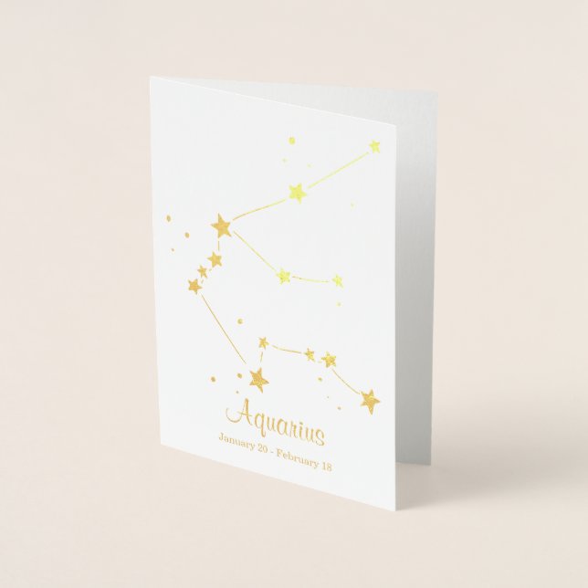 Goldene Foil Aquarius Zodiac-Sternenkonstellation Folienkarte (Vorderseite)