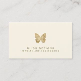 Goldene Foil Butterfly Elegant Einfach Visitenkarte