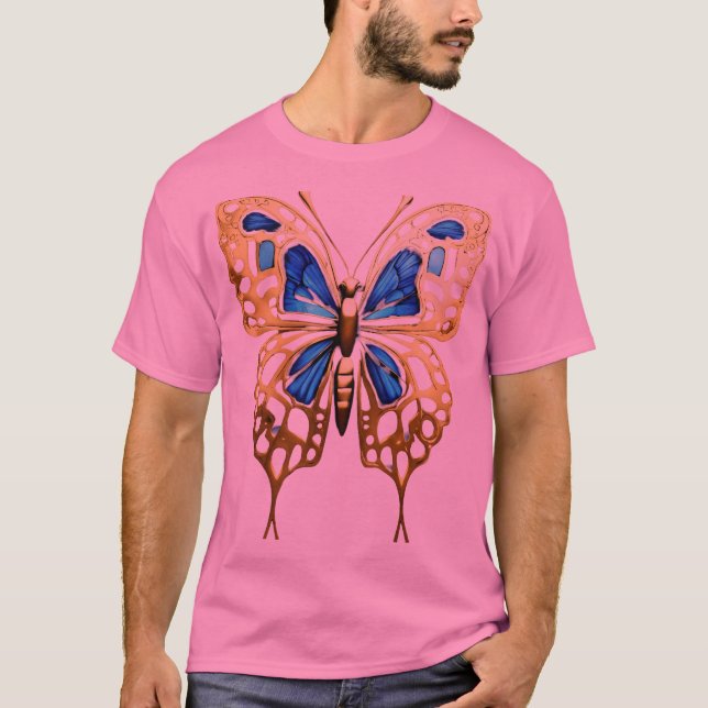 Goldene Foil Butterfly Elegante T - Shirt (Vorderseite)