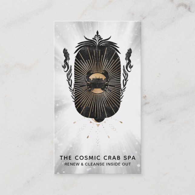 *~* Goldene Foil Crab Moon Nautical Mermaids Visitenkarte (Vorderseite)