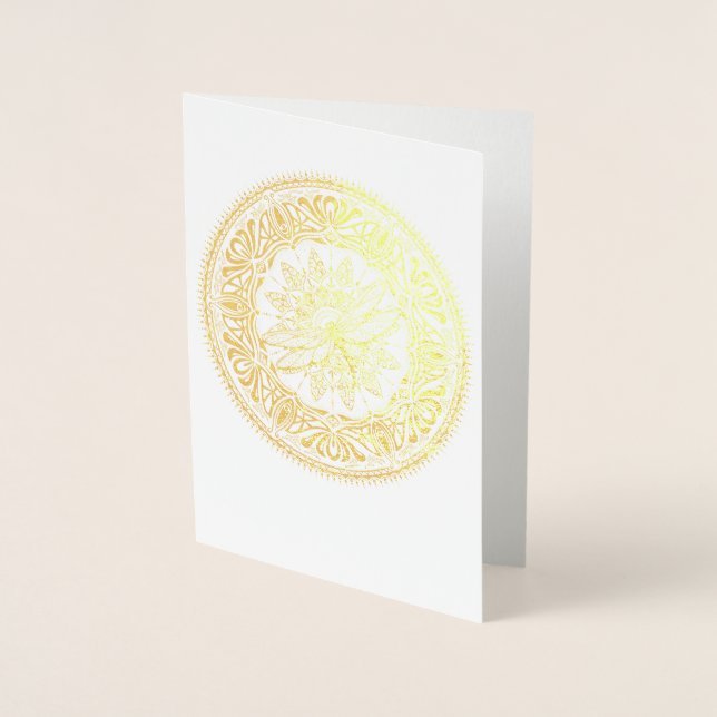 Goldene Foil Dragonfly Mandala Grußkarte Folienkarte (Vorderseite)