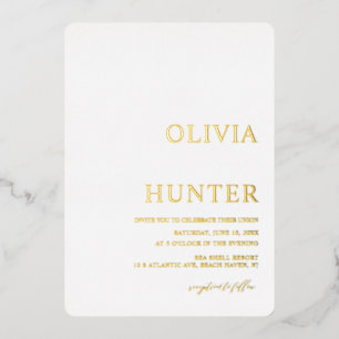 Goldene Foil Einladung