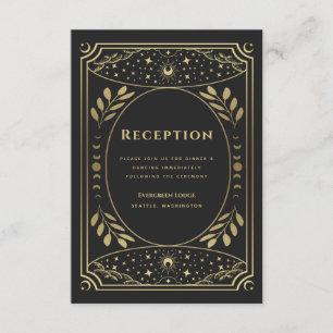 Goldene Foil Elegantes Tarot Empfang Einschließung Begleitkarte