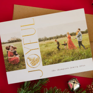 Goldene Foil Fern Holiday Foto Card Folien Feiertagskarte
