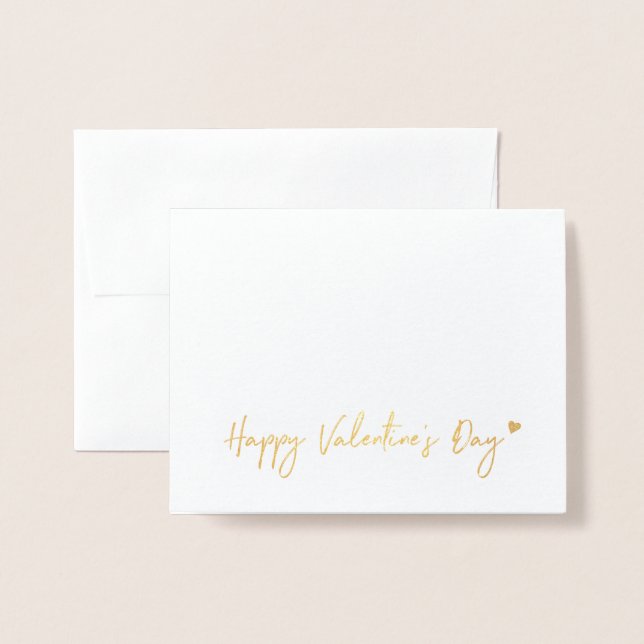 Goldene Foil Herzkranz Valentinstag Karte (Vorderseite mit Umschlag)