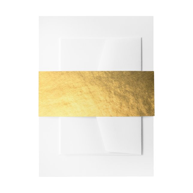 Goldene Foil-Hochzeitsband Einladungsbanderole (Vorderseite Beispiel)