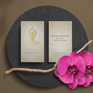 Goldene Foil Mandala Floral & Yoga Meditation Visitenkarte