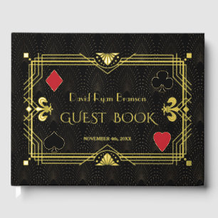 Goldene Foil Roaring 20's Art Déco Bachelor Party Gästebuch