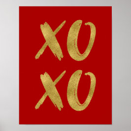 Goldene Foil XOXO Valentine Plakatzeichen Poster