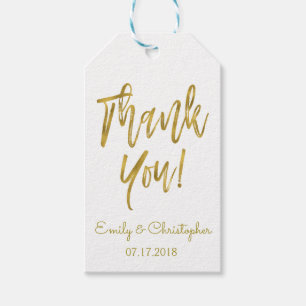 Goldene Folie Vielen Dank Geschenkmarke mit Indivi Geschenkanhänger