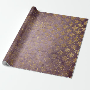 Goldene Folienkrone Konfetti Royalpurpur Samt Geschenkpapier