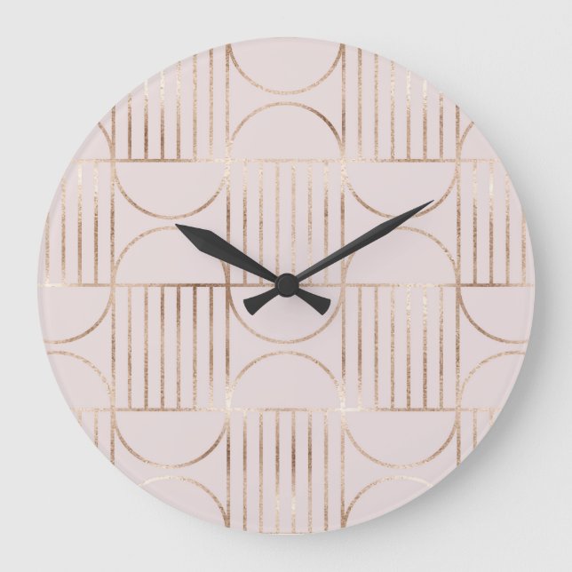 Goldene Formen: Moderne Muster aus der Mitte des J Große Wanduhr (Vorderseite)