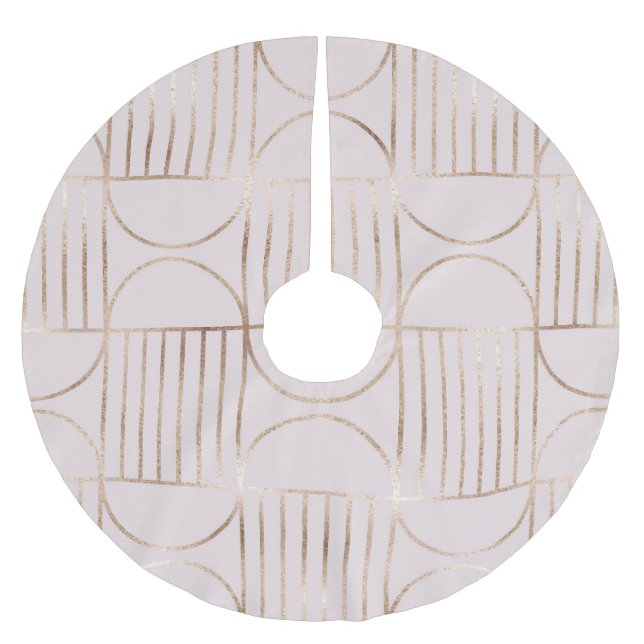 Goldene Formen: Moderne Muster aus der Mitte des J Polyester Weihnachtsbaumdecke (Vorderseite)