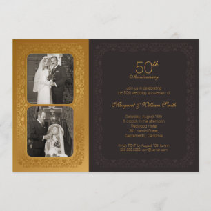Goldene Fotos 50. Hochzeitstag Party Einladung