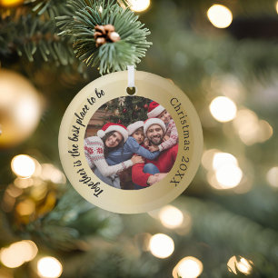 Goldene Fotos zusammen Weihnachten Ornament Aus Glas
