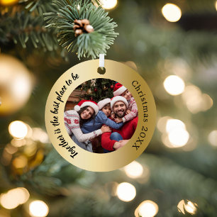 Goldene Fotos zusammen Weihnachten Ornament Aus Metall