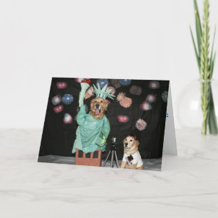 Goldene Freiheitsstatue für den 4. Juli Karte