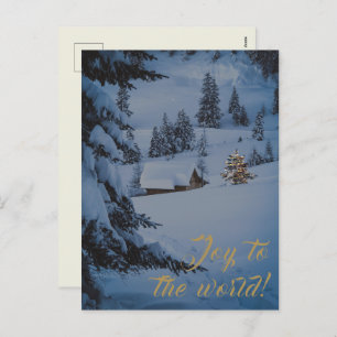 Goldene Freude an der Welt Feiertagspostkarte