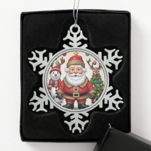 "Goldene Freude" Schneeflocken Zinn-Ornament