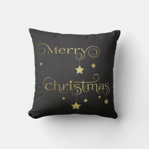 Goldene Frohe Weihnachtssterne Kissen
