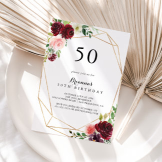 Goldene Frühlingsblüte 50. Geburtstagsparty Einladung