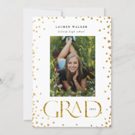 goldene funkelnde elegante Script-Graduiertenankün Einladung