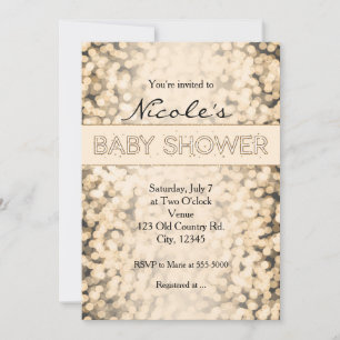 Goldene funkelnde Lichter BABY SHOWER Einladungen
